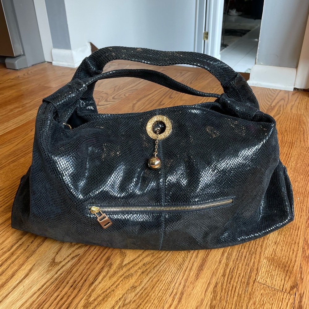 Vintage Charles Jourdan snake skin large hobo